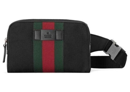 Gucci Web Belt Stripe Fanny Pack Black