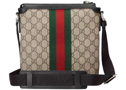Gucci Web GG Supreme Flat Messenger Beige/Ebony