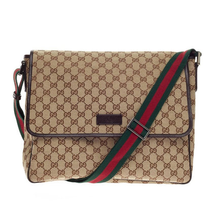 Gucci Web Strap Messenger GG Medium Brown