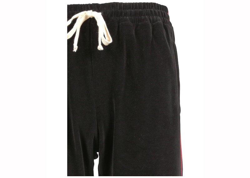 Gucci Web Striped Velvet Jogger Pants Black