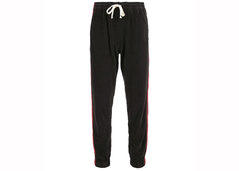 Gucci Web Striped Velvet Jogger Pants Black