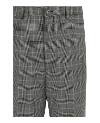 Gucci Wide-Leg Plaid Trousers Grey