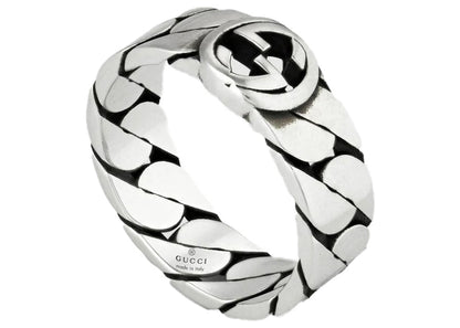 Gucci Wide Ring With Interlocking G Silver
