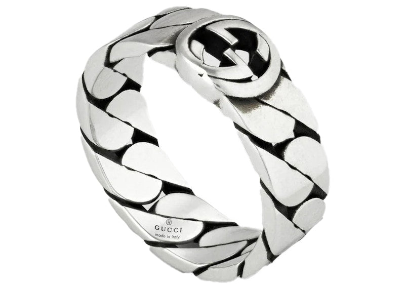 Gucci Wide Ring With Interlocking G Silver