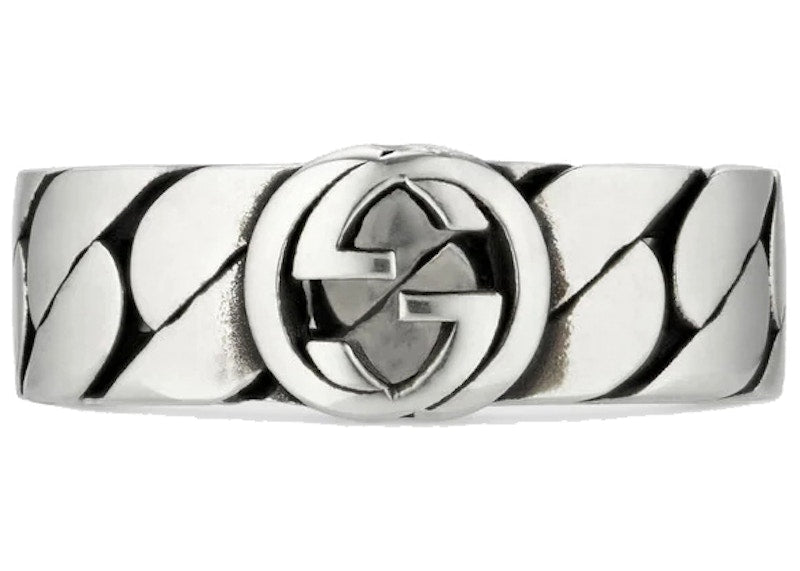 Gucci Wide Ring With Interlocking G Silver