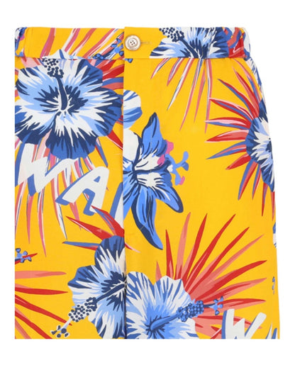 Gucci Wild Flower Cropped Shorts Yellow