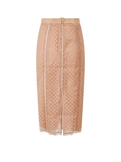 Gucci Woman GG Mesh Skirt Beige