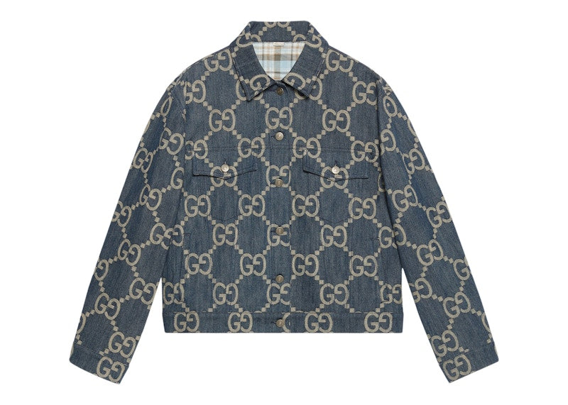 Gucci Women's GG Denim Jacket Blue/Ivory