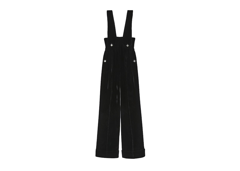Gucci Women's Silk Viscose Cuffed Jumpsuit Black