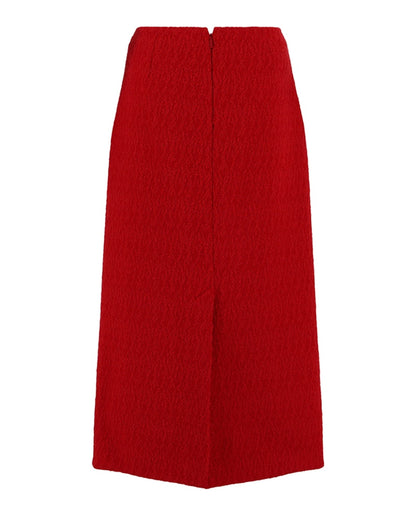 Gucci Wool Blend Midi Skirt Red