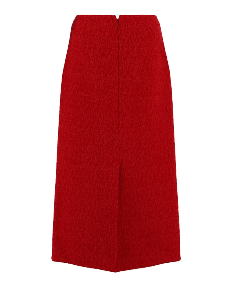 Gucci Wool Blend Midi Skirt Red