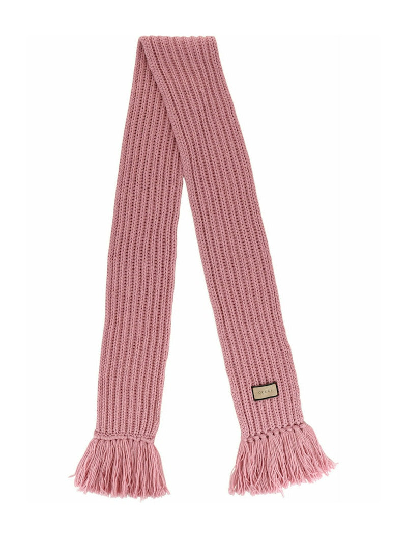 Gucci Wool Knit Scarf Pink