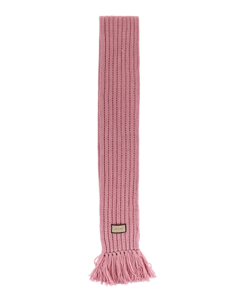 Gucci Wool Knit Scarf Pink