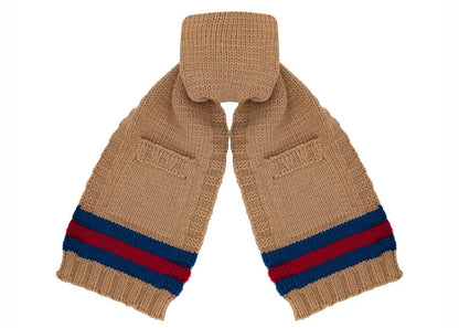Gucci Wool Scarf with Pockets Beige