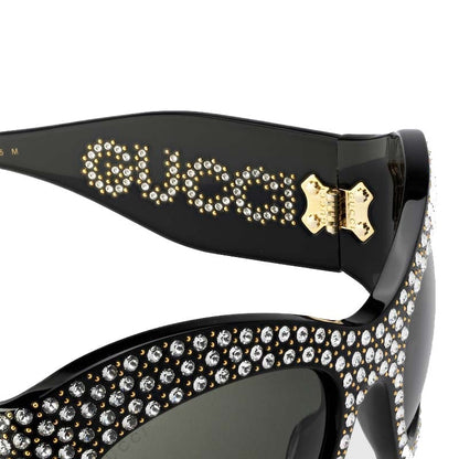 Gucci Wrapped Oval Frame Sunglasses Black (755263 J0741 1012)