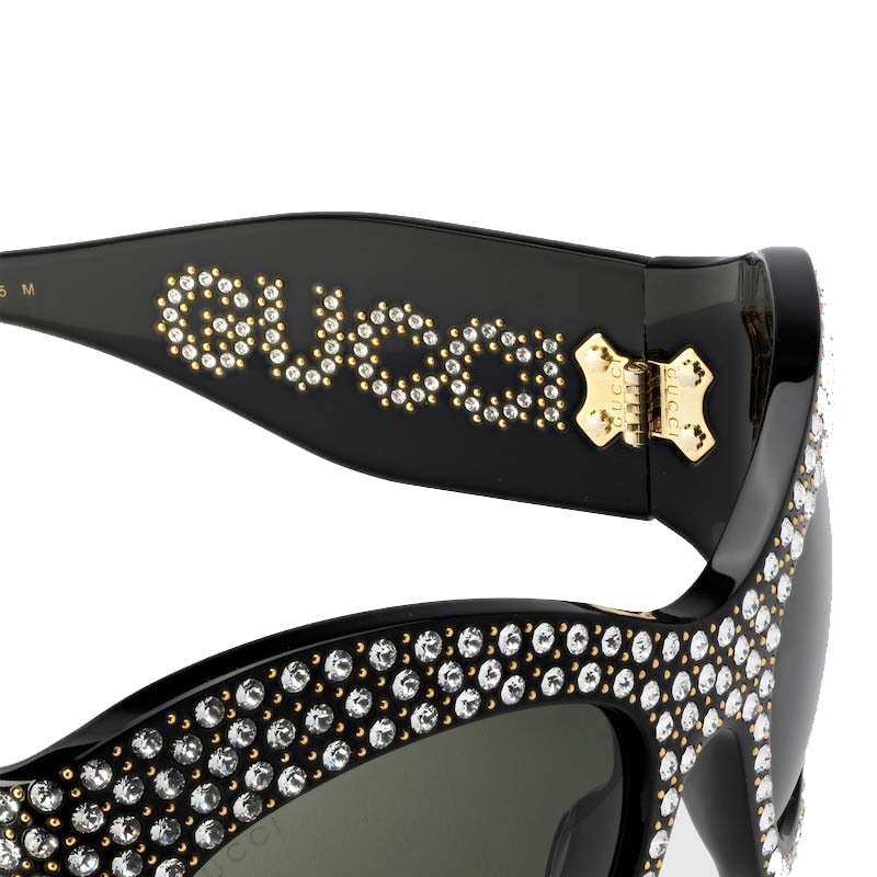 Gucci Wrapped Oval Frame Sunglasses Black (755263 J0741 1012)
