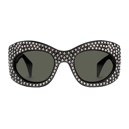 Gucci Wrapped Oval Frame Sunglasses Black (755263 J0741 1012)