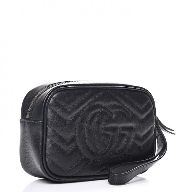 Gucci GG Marmont Wrist Wallet Matelasse Mini Black