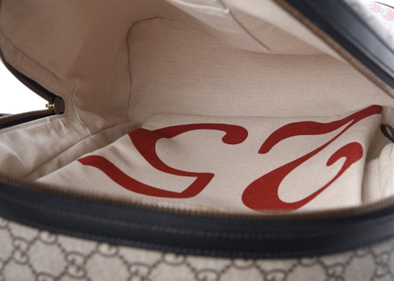 Gucci XXV Hollywood Backpack GG Supreme Wolf Print Brown/Black