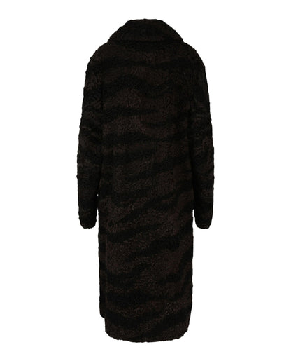 Gucci Zebra Pattern Shearling Coat Black