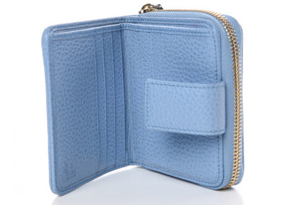Gucci Zip Around French Flap Wallet Monogram Blue
