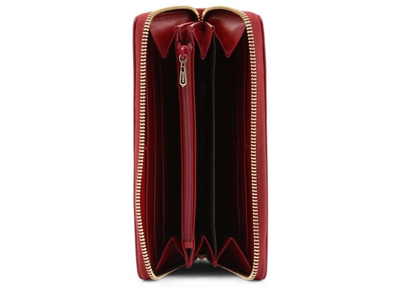 Gucci Zip Around Leather Wallet Red