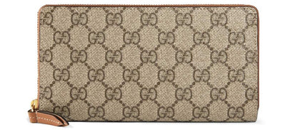 Gucci Zip Around Wallet GG Supreme Brown Lining