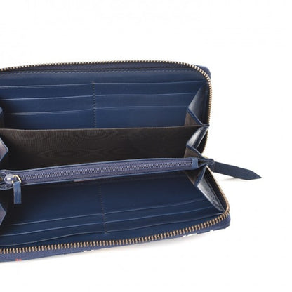 Gucci GG Marmont Wallet Zip Around Matelasse GucciGhost Blue
