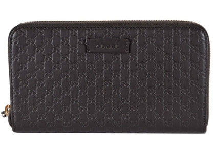 Gucci Zip Around Wallet MicroGuccissima Brown