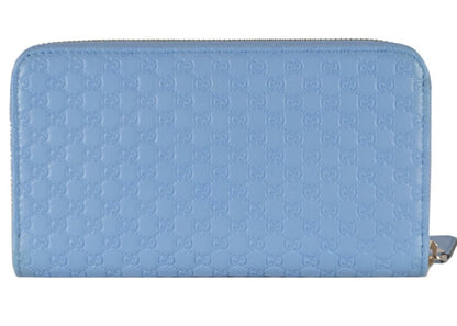 Gucci Zip Around Wallet MicroGuccissima Mineral Blue
