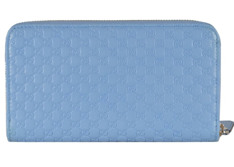 Gucci Zip Around Wallet MicroGuccissima Mineral Blue