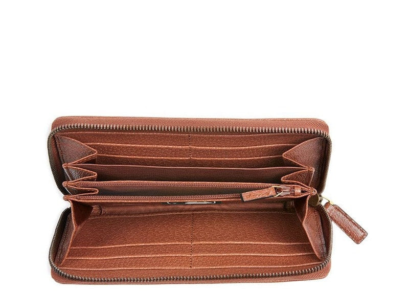 Gucci Zip Around Wallet NY Yankees Patch GG Beige/Brick Red