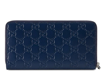 Gucci Zip Around Wallet NY Yankees Patch Royal Blue