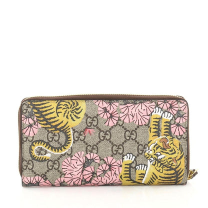 Gucci Zip Around Wallet Print GG Multicolor Pink/Yellow/Brown
