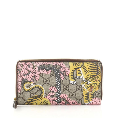 Gucci Zip Around Wallet Print GG Multicolor Pink/Yellow/Brown