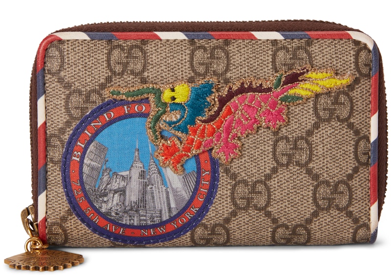 Gucci Zip Wallet Courrier Supreme GG Beige
