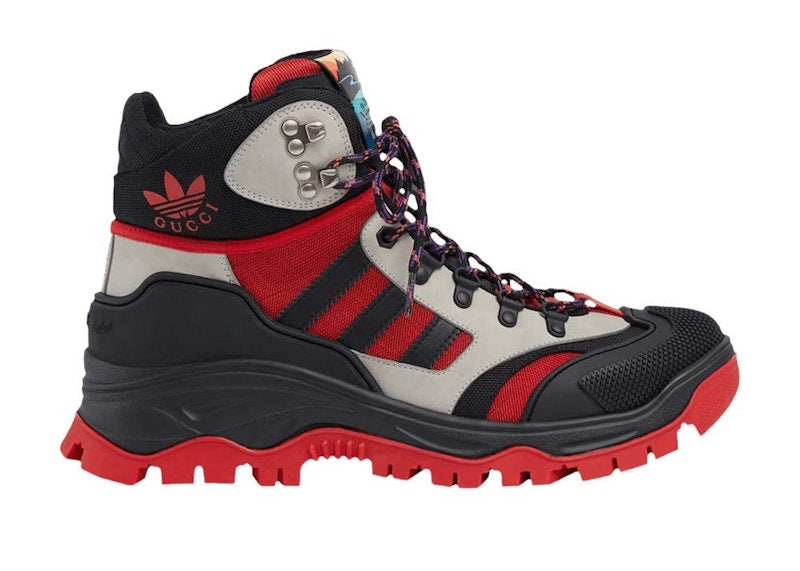 Gucci x Adidas Laced Up Boots Black Red