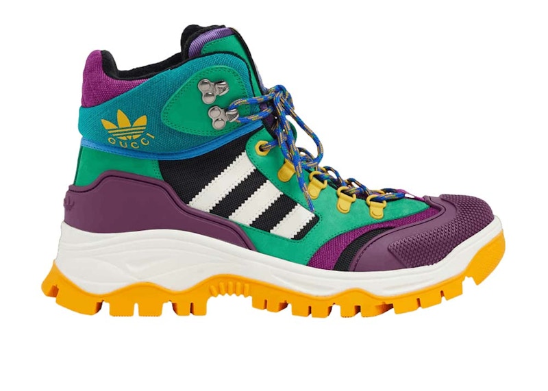 Gucci x Adidas Laced Up Boots Purple Green