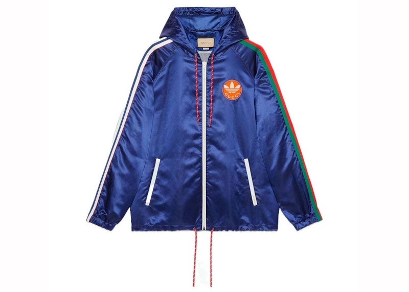 Gucci x Adidas Satin Nylon Jacket Blue