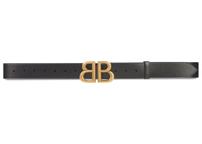 Gucci x Balenciaga The Hacker Project BB Calfskin Belt Black/Gold