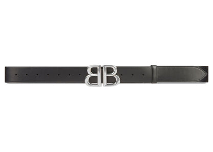 Gucci x Balenciaga The Hacker Project BB Calfskin Belt Black/Silver