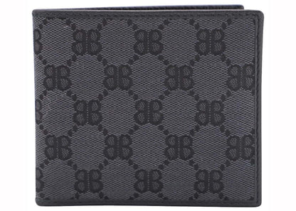 Gucci x Balenciaga The Hacker Project Bi-Fold Wallet (Double Bill Compartment) Black