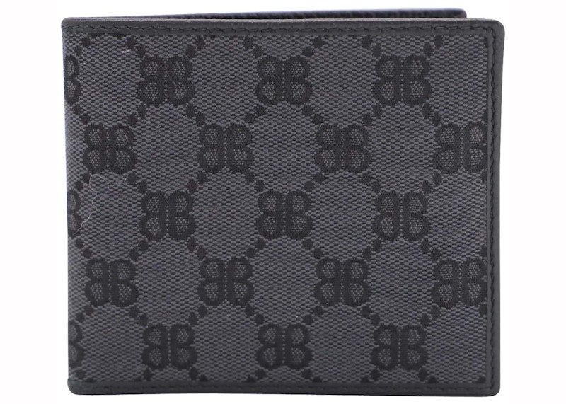 Gucci x Balenciaga The Hacker Project Bi-Fold Wallet (Double Bill Compartment) Black