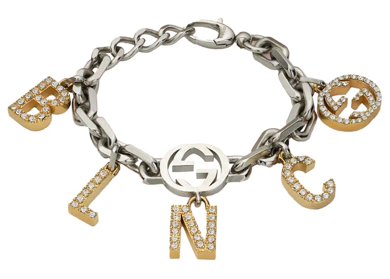 Gucci x Balenciaga The Hacker Project Charm Bracelet With Crystals Silver