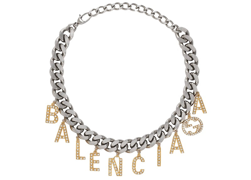 Gucci x Balenciaga The Hacker Project Choker with Balenciaga Script Gold/Silver