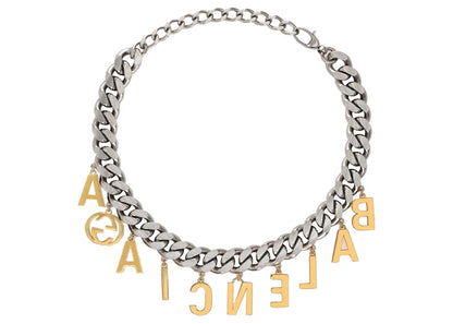 Gucci x Balenciaga The Hacker Project Choker with Balenciaga Script Gold/Silver