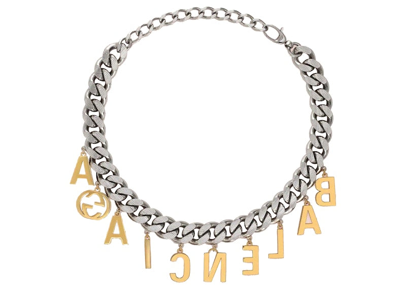 Gucci x Balenciaga The Hacker Project Choker with Balenciaga Script Gold/Silver