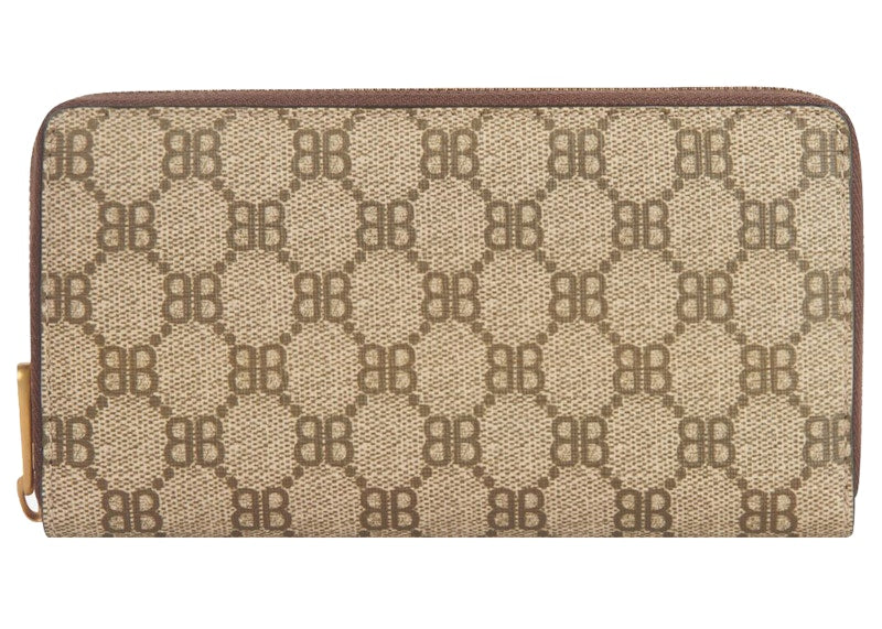 Gucci x Balenciaga The Hacker Project Continental Zip Wallet Beige