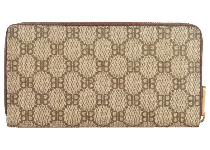 Gucci x Balenciaga The Hacker Project Continental Zip Wallet Beige