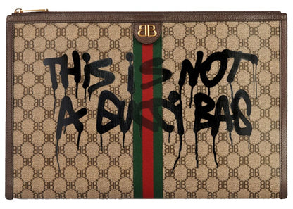 Gucci x Balenciaga The Hacker Project Graffiti Laptop Pouch Beige